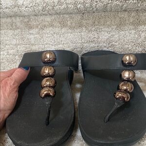 Fitflop Black Textured Sandals